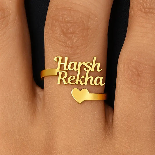 CUSTOMIZED / Personalised couple NAME Ring