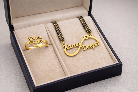 Custom couple Name mangalsutra – Combo mangalsutra and ring