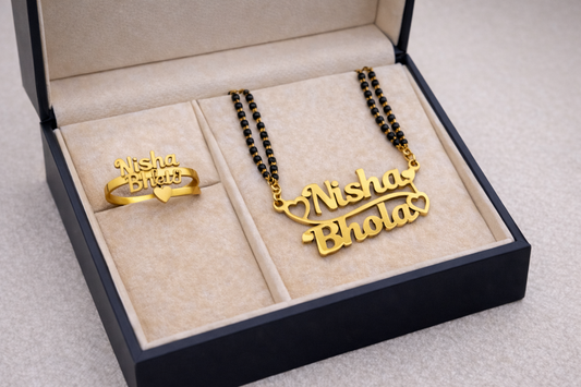 Custom couple Name mangalsutra – Combo mangalsutra  or ring